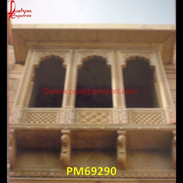 Antique Carved Sandstone Jharokha PM69290 jaisalmer stone jharokha price,sandstone jharokha,inlaid jharokha,inlay jharokha,jodhpur stone jharokha,stone carved jharokha,stone jharokha designs,marble window,stone window,marb.jpg