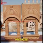 Natural Pink Sandstone Carved Jharokha