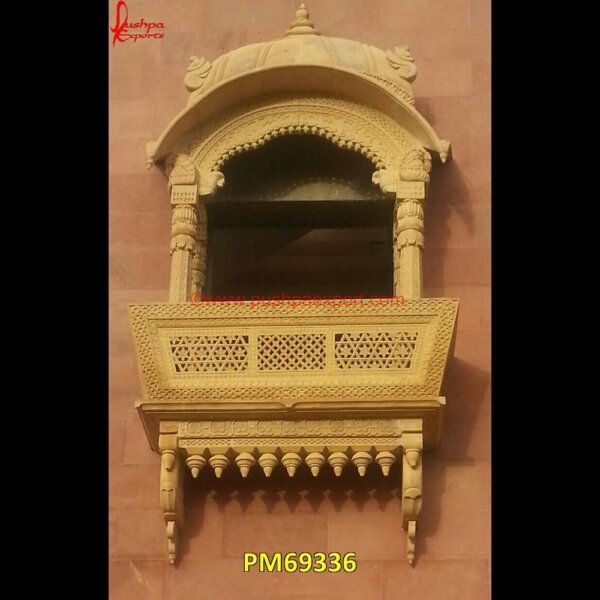 Natural Yellow Sandstone Carved Jharokha PM69336 inlaid jharokha,inlay jharokha,jodhpur stone jharokha,stone carved jharokha,stone jharokha designs,marble window,stone window,marble jharokha,stone jharokha,jaisalmer stone jharokh.jpg