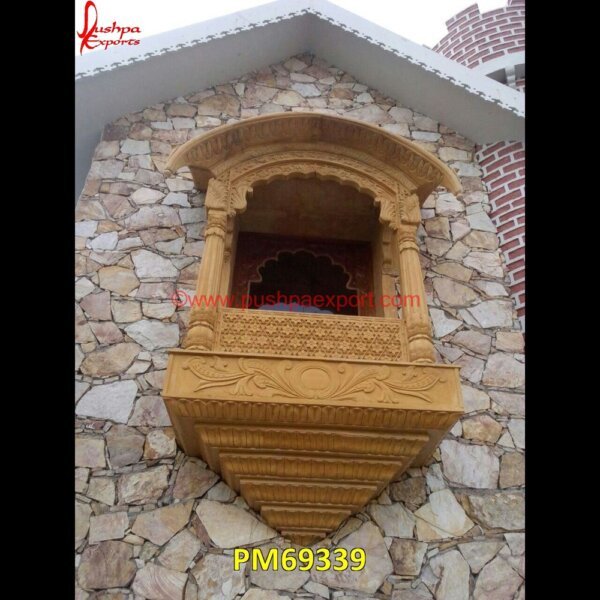 Natural Yellow Sandstone Carving Jharokha PM69339 stone carved jharokha,stone jharokha designs,marble window,stone window,marble jharokha,stone jharokha,jaisalmer stone jharokha price,sandstone jharokha,inlaid jharokha,inlay jharo.jpg