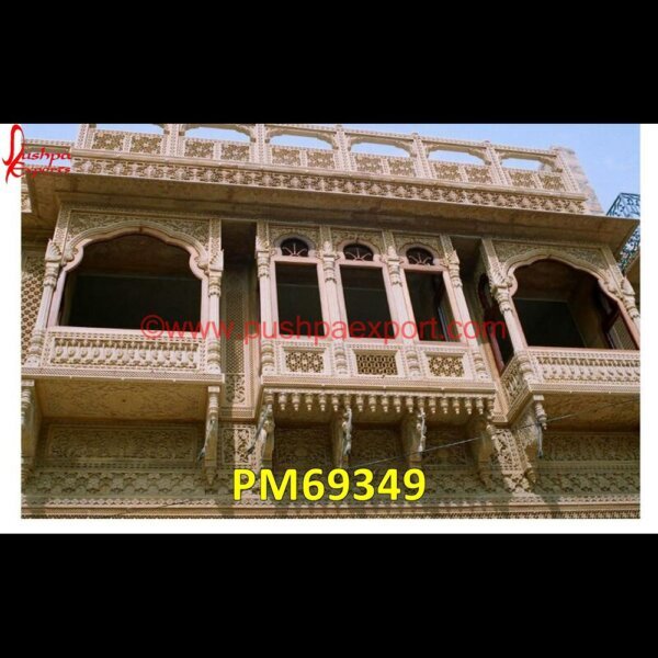 Sandstone Antique Jharokha PM69349 jodhpur stone jharokha,stone carved jharokha,stone jharokha designs,marble window,stone window,marble jharokha,stone jharokha,jaisalmer stone jharokha price,sandstone jharokha,inla.jpg