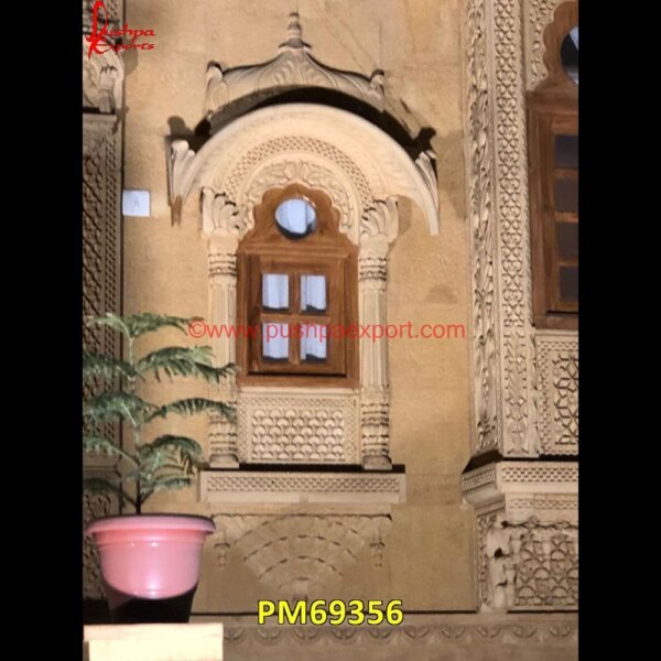 Handmade Sandstone Jharokha PM69356 jaisalmer stone jharokha price,sandstone jharokha,inlaid jharokha,inlay jharokha,jodhpur stone jharokha,stone carved jharokha,stone jharokha designs,marble window,stone window,marb.jpg