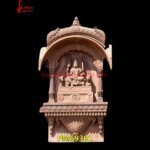 Pink Sandstone God Carving Jharokha