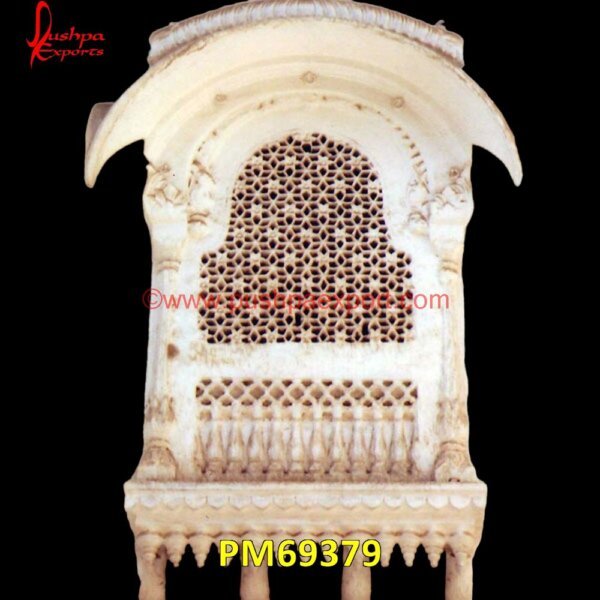 Rustic Carved White Marble Jharokha PM69379 sandstone jharokha,inlaid jharokha,inlay jharokha,jodhpur stone jharokha,stone carved jharokha,stone jharokha designs,marble window,stone window,marble jharokha,stone jharokha,jais.jpg