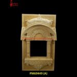 Yellow Sandstone Carved Jharokha For Decor