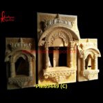 Yellow Sandstone Carved Jharokha For Decor