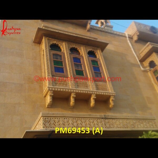 Handmade Natural Sandstone Window PM69453 (A) jodhpur stone jharokha,stone carved jharokha,stone jharokha designs,marble window,stone window,marble jharokha,stone jharokha,jaisalmer stone jharokha price,sandstone jharokha,inla.jpg