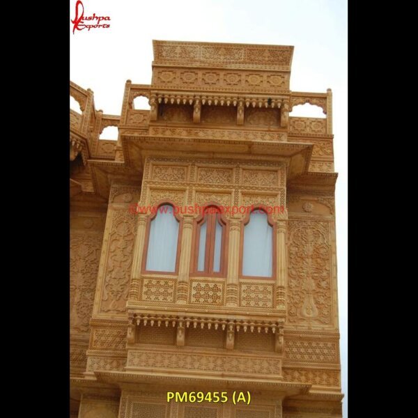 Carved Yellow Sandstone Window PM69455 (A) marble jharokha,stone jharokha,jaisalmer stone jharokha price,sandstone jharokha,inlaid jharokha,inlay jharokha,jodhpur stone jharokha,stone carved jharokha,stone jharokha designs,.jpg