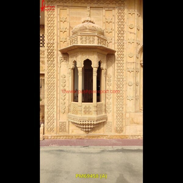 Chatri Design Sandstone Jharokha PM69458 (A) stone jharokha designs,marble window,stone window,marble jharokha,stone jharokha,jaisalmer stone jharokha price,sandstone jharokha,inlaid jharokha,inlay jharokha,jodhpur stone jhar.jpg