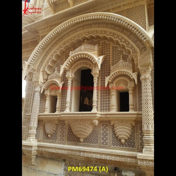 Handicraft Jharokha For Home PM69474 (A) marble window,stone window,marble jharokha,stone jharokha,jaisalmer stone jharokha price,sandstone jharokha,inlaid jharokha,inlay jharokha,jodhpur stone jharokha,stone carved jharo.jpg