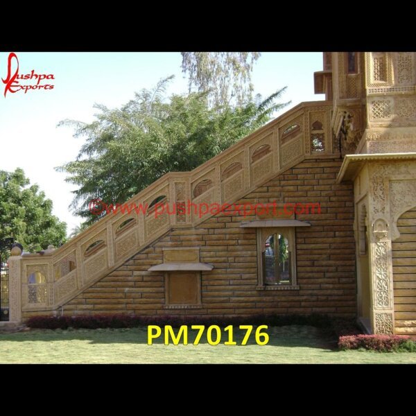 Sandstone Stair Railing PM70176 marble handrail,marble jali railing,marble railing pillar,marble railings balustrades,marble stair railing,stone balcony balustrade,stone balcony railing,stone baluster railing,sto.jpg