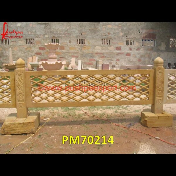 Railing Of Yellow Stone PM70214 stone handrail,stone jali railing,stone railing balcony,stone stairs with railing,balustrades stone,stone balusters,stone railing,balcony stone railing,baluster marble,balustrade g.jpg