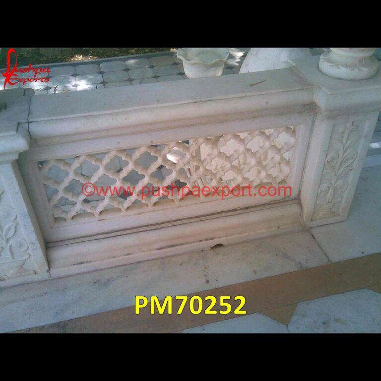 Carved Natural White Marble Railing Silver Furniture, White Metal ...