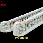 Traditional Carved White Marble Railing