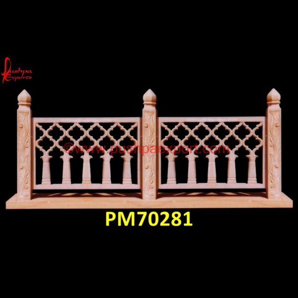 Jali Railing Of Pink Sandstone PM70281 granite stair railings,limestone railing,marble balcony railings,marble baluster railing,marble handrail,marble jali railing,marble railing pillar,marble railings balustrades,marbl.jpg