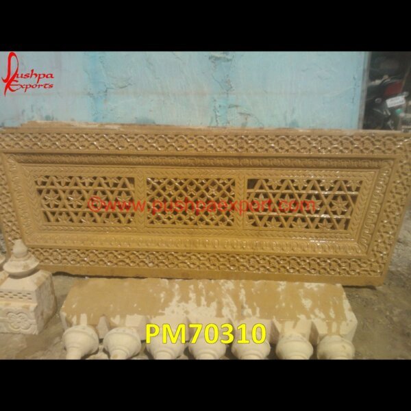 Jali Carving Jaisalmer Stone Railing PM70310 marble balcony railings,marble baluster railing,marble handrail,marble jali railing,marble railing pillar,marble railings balustrades,marble stair railing,stone balcony balustrade,.jpg