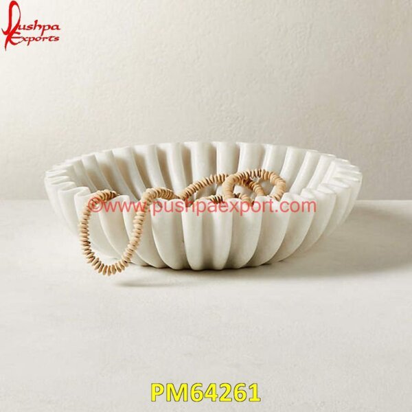 White Marble Ruffled Bowl PM64261 wavy marble bowl,white marble decorative bowl,white marble fruit bowl,white marble fruit bowl,marble bowl,stone bowl,black marble bowl,dolsot bowl,dolsot pot,fluted marble bowl,lar.jpg