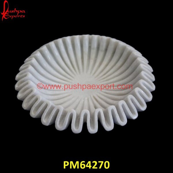 Ruffle White Marble Bowl PM64270 fluted marble bowl,large marble bowl,marble bowl decor,marble decorative bowl,marble dish,marble footed bowl,marble fruit bowl,marble pedestal bowl,ruffled marble bowl,small marble.jpg