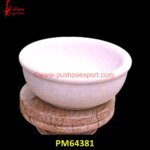 Round Curved White Marble Urli