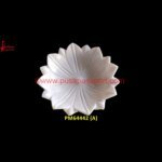 Carved White Marble Flower Shape Urli