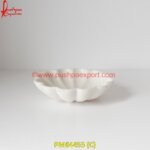 Flat White Marble Bowl
