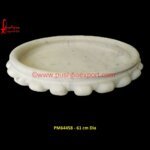Carved Round White Marble Bowl