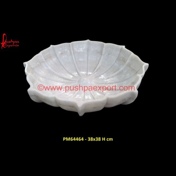 White Marble Curvy Shape Bowl PM64464 - 38x38 H cm marble lotus bowl,marble petal bowl,marble ruffle bowl,marble scalloped bowl,marble stone bowl,marble urli,marble urli bowl,marble urli with stand,pink marble bowl,stone urli,vinta.jpg