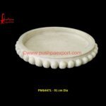 Round Outdoor White Marble Bowl