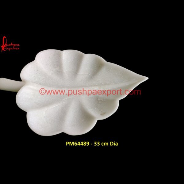 Decorative Leaf Shaped Marble Bowl PM64489 - 33 cm Dia vintage marble bowl,wavy marble bowl,white marble decorative bowl,white marble fruit bowl,white marble fruit bowl,marble bowl,stone bowl,black marble bowl,dolsot bowl,dolsot pot,fl.jpg