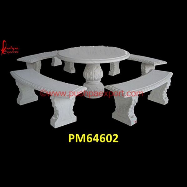 Sandstone Table And Bench Seat PM64602 curved stone bench,decorative garden bench,decorative outdoor bench,garden bench with planters,granite garden bench,limestone benches,marble bench,modern garden bench,modern stone.jpg