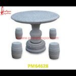 Round Bench And Table Set