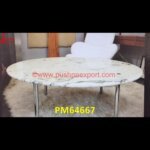 Round White Marble Table