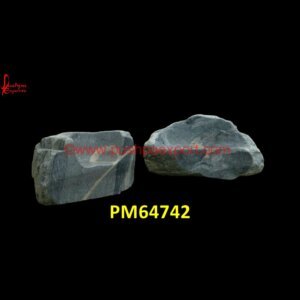 Carved Black Stone Bench