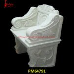 Carved White Marble Chair