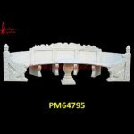 Curved White Marble Bench For Garden