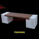 Carved Stone Slab Outdoor Bench