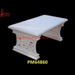 White Marble Garden Bench