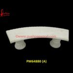 White Stone Curved Shape Bench