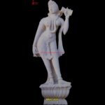 Handcarved Stone Lady Musician Statue