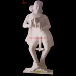 Handmade White Marble Lady Musician Statue