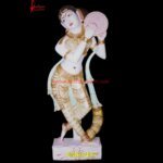 Musician Woman White Marble Statue