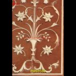 Carved Red Sandstone Wall Panel