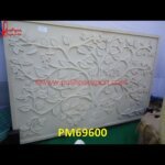 Carved White Marble Wall Panel