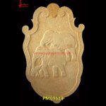 Elephant Design Carved Sandstone Wall Panel