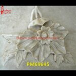 Flower Carved White Marble Wall Panel