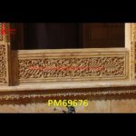 Traditional Flower Design Carved Sandstone Wall Panel