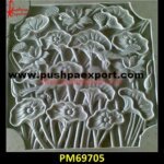 Flower And Leaf Design Carved White Marble