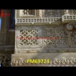 Handcarved White Marble Wall Panel