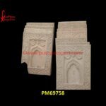 Jharokha Design Carved White Marble Wall Panel