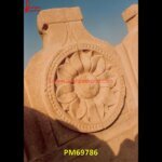 Flower Symbol Carved Sandstone Panel